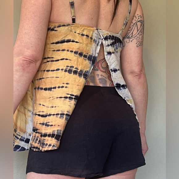 Unique tie dye romper with faux suede fringe by Judith March - Picture 8 of 8